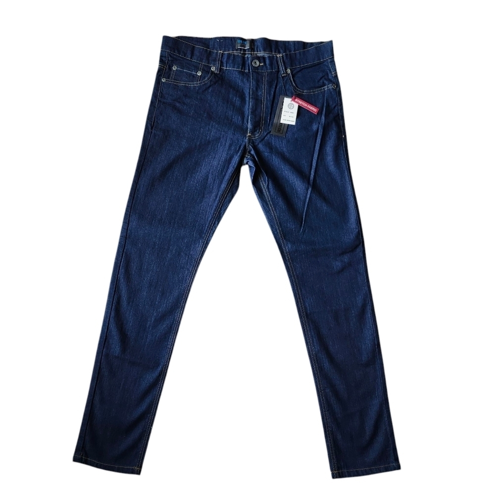 Men’s Skinny Fit Stretch Jeans 36x33 Dark Blue